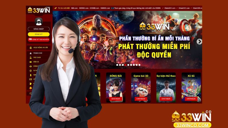 Truy cập web chính thống của 33win